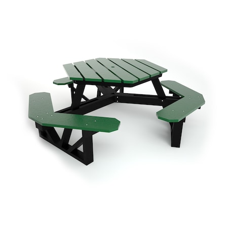 Frog Furnishings Green 6' HEX Table with Black Frame PB 6HEXGRE